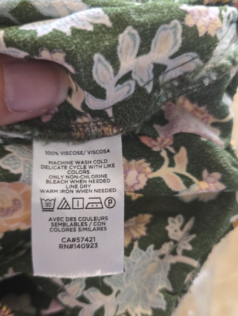 LOFT Olive Green Floral Elastic-Waist Skirt - Picture 4 of 4